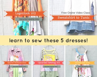 Sewing Classes, Upcycled Sewing, Refashion, Reclaimed, Repurposed, Sew, Online Class, Boho, Sewing 102, Tutorials, Patterns, CreoleSha