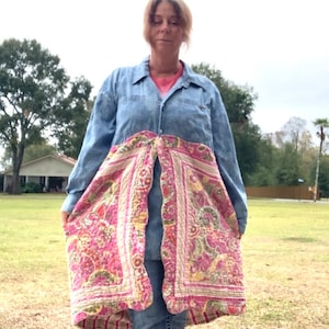 Denim Quilted Jacket For Winter, Plus Size Quilted Jacket - Upcycled  Jacket -  Wuilted Denim Jacket by CreoleSha