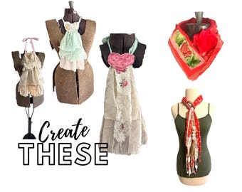 Boho Scarf Jabot Sewing Video Class: Upcycled DIY Tutorials PDF Download