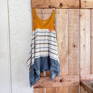 Upcycled Summer Flowy Tank T-Shirt Dress