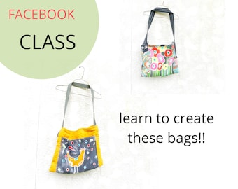 FACEBOOK CLASS - Painted Handbag Class 101 - Tote Bag Class - Sewing Class