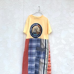 Upcycled Long NOLA Pelican Louisiana Dress, Casual Dress, Boho, Bohemian, Eco Friendly Dress, Dress, Reclaimed, CreoleSha