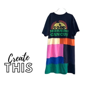 NEW Class, Create This Patchwork T-Shirt Dress, Sewing Classes, Upcycled Sewing, Refashion, Learn To Sew, Online Class by CreoleSha