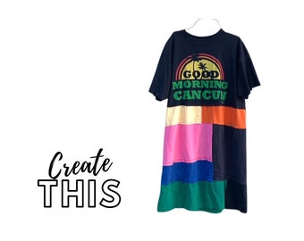 Upcycled Patchwork T-Shirt Kleid Nähkurs (Online-Klasse)