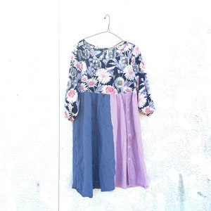 Upcycled Spring / Summer Dress / Tunic, Boho Floral, Bohemian, Cotton Dress, Dress, Reclaimed, CreoleSha 120