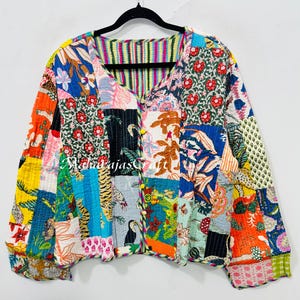 Handmade Quilted Cotton Coat | Indian Block Print Boho Women Overcoat, Gift For Her