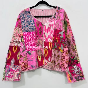 Cotton Patchwork Short Jacket | Handmade Vintage Boho Coat, Soft Lightweight Festival Overcoat