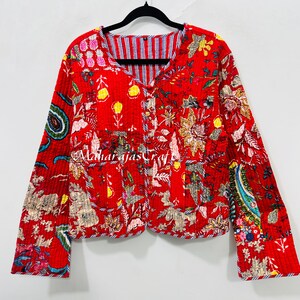 Handmade Cotton Coat | Patchwork Boho Vintage Short Jacket, Lightweight Winter Overcoat