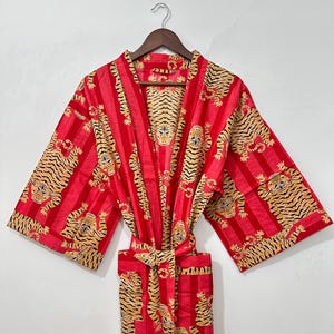 Indian Cotton Kimono ,Floral Boho Jacket  Lightweight Festival kimono, tiger printed kimono, royal style kimono,
