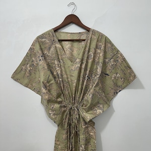 Indian Cotton Kaftan Dress, Bohemian Style, Lightweight Comfortable Beach Cover-Up, Perfect for Summer & Relaxation