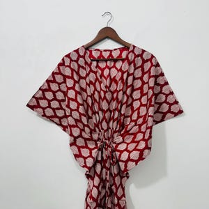 Indian Kaftan , Handmade Boho Dress, Block printed kaftan , Relaxed Fit, Cotton Kaftan Gown