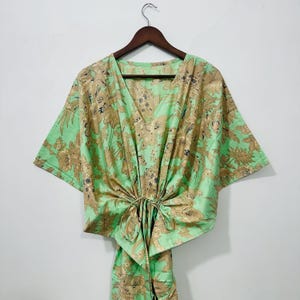 Floral Indian Kaftan , Handmade Boho Dress, Ethnic Robe , Relaxed Fit, Cotton Kaftan Gown