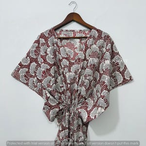 Indian Cotton Kaftan - Lightweight Beach Cover-Up, Bohemian Tunic, Casual Summer Dress, Stylish Loungewear for Women