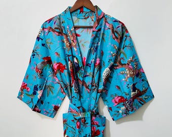 Indian Kimono, Kimono For Women, Kimono For To Be Mother, Cotton Floral Kimono, Luxury Kimono For Her,