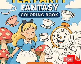 Alice in Wonderland Coloring Book: Tea Party Fantasy, 28 Pages (PDF)
