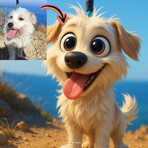 Digital Download -Custom Pixar Style Pet Portrait | Turn Your Dog into a Cartoon in 2 Hours!