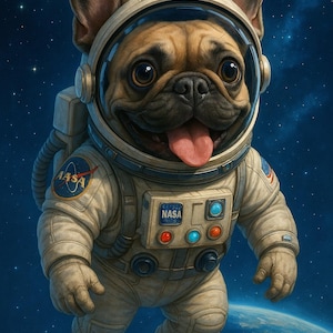 Custom Astronaut Pet Portrait: Unique Space Suit Pet Art (Digital Download)