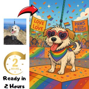 Custom Pride Dog Portrait | Paws With Pride Parade Art