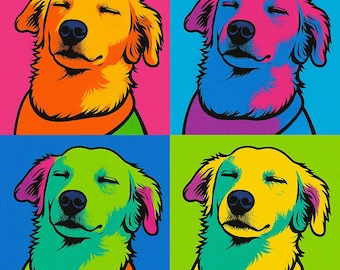 Digital Download -Custom Pop Art Dog Portrait | Andy Warhol Style Custom Grid