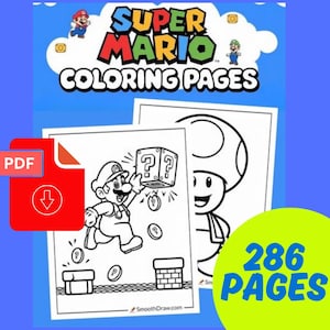 Digital Download - Mario & Friends Coloring Pack – Peach, Yoshi, Donkey Kong + More!