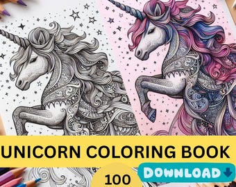 Unicorn Coloring Pages: Fantasy Line Art for Kids (Digital Download)