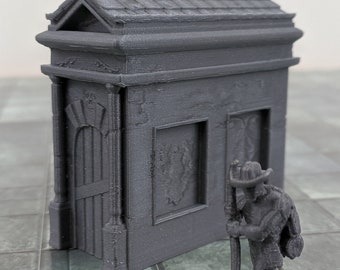 Mausoleum, Friedhof, 28mm Maßstab, Fantasy Gelände, Miniaturen, Dungeon Terrain, Dungeons & Dragons, RPG, Pathfinder, DnDs
