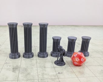 Filary, Kolumny, Skala 28 mm, Teren Fantasy, Miniatury, Teren Lochów, Dungeons & Dragons, RPG, Pathfinder, DnDs