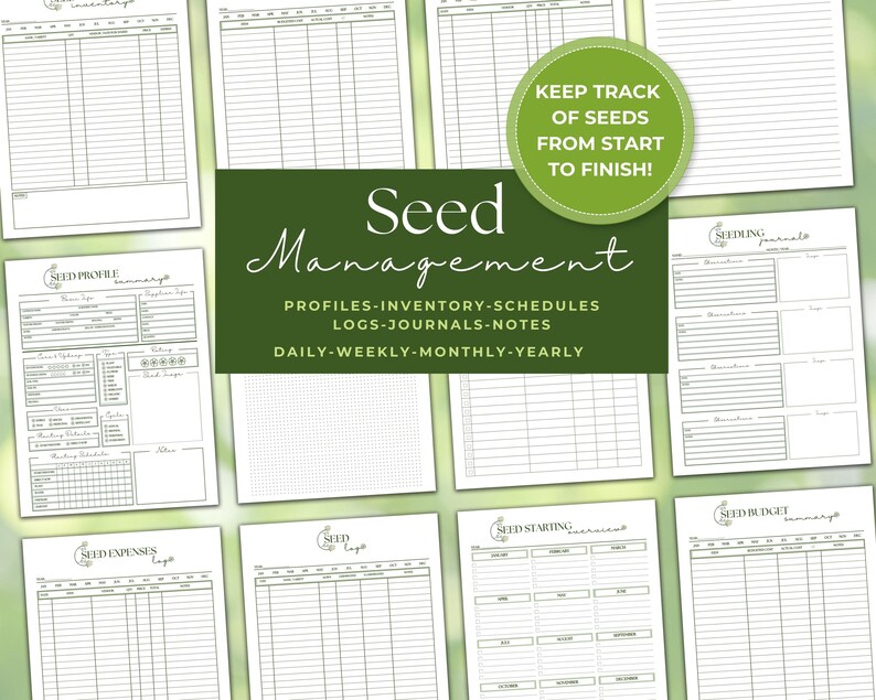 Garden Seed & Plant Planner Printable Planting Schedule Organizer ...