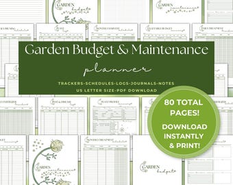Garden Budget Plant Care Planner Printable, Expense Organizer, Inventory Log, Maintenance Tracker, PDF Download, Gardening Gift for Gardener