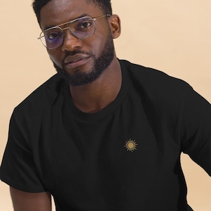 Golden Sun Embroidery Shirt - Sun Illustration, Sunshine, Summer, Simple Boho Aesthetic, Gift, T-Shirt,