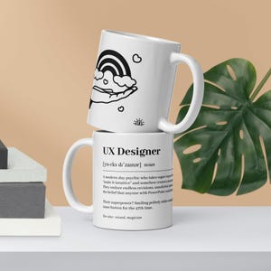 Kubek UX Designer Prezent dla Projektanta Kubek Biurowy UI Design Mem Humor Kubek do kawy Zabawny Projektant Stron Internetowych Żart Definicja Prezent Pożegnalny