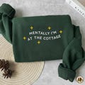 Coming the cottage Sweatshirt | Mentally at the Cottage Weekend, Hockey Romance Shirt Rivalry Hockey LGBTQ Romance Reader, Enemies to Lovers product logo
