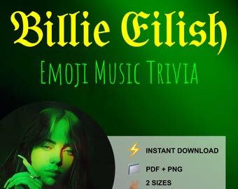 Billie Eilish Emoji Musik Trivia Party Spiel Sofortiger Download