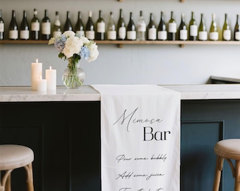 Custom Linen Bar Sign | Fabric Bar Sign | Fabric Bar Menu | Wedding Bar Menu | Custom Fabric Cocktail Menu | Minimalist Wedding Bar Sign