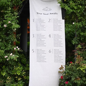 Wedding Seating Linen Chart, Fabric Wedding Table Plan, Personalised Wedding Seating Chart Sign,Custom Fabric Sign