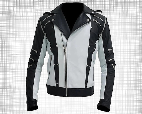 Michael Jackson Thriller Black and White Leather Jacket – Iconic