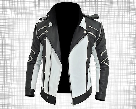 Michael Jackson Thriller Black and White Leather Jacket – Iconic