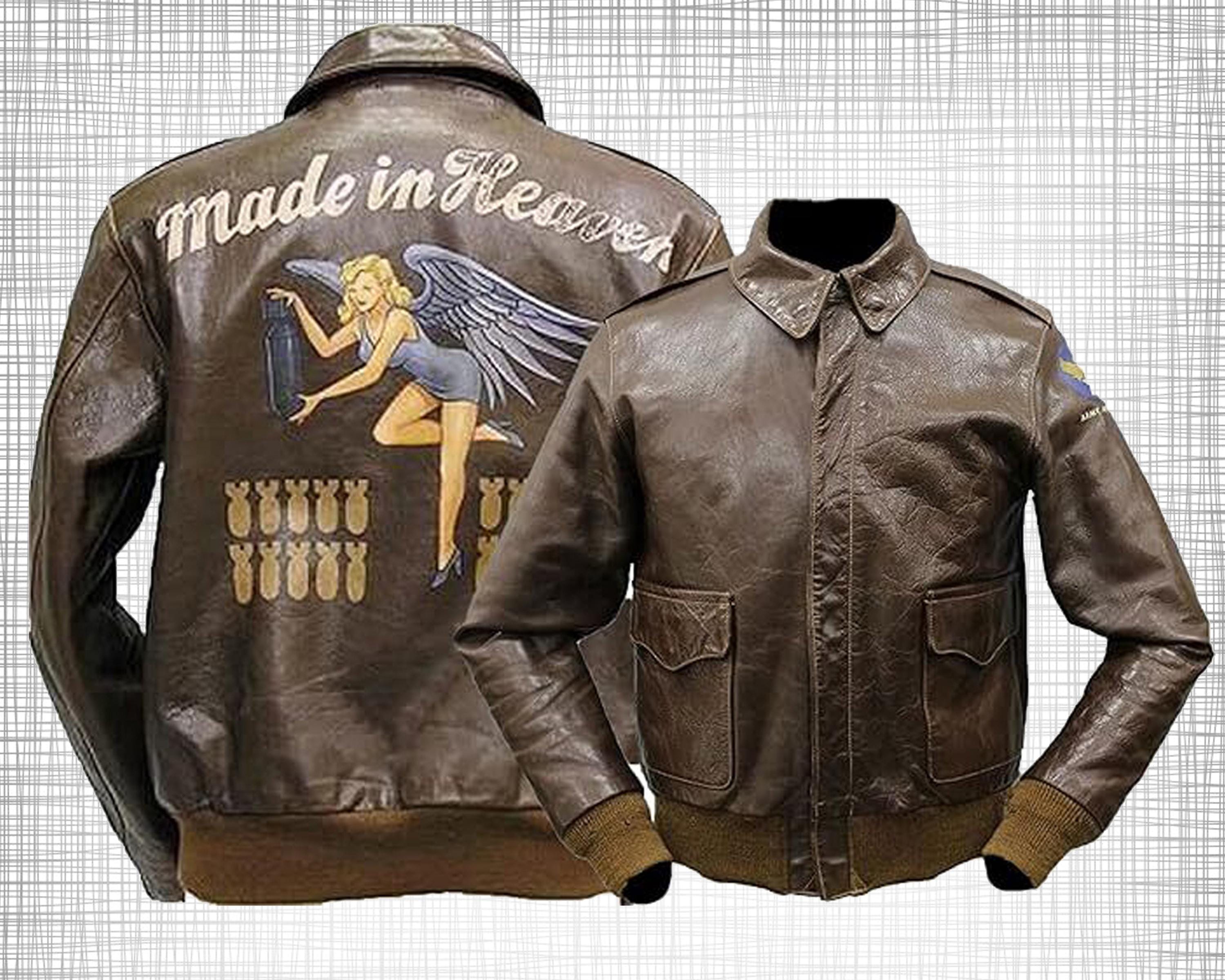 Chris Redfield Made in Heaven Brown Leather Bomber Jacket – Air