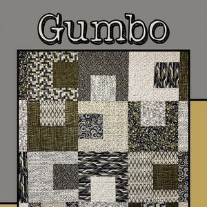 Gumbo Quilt Pattern, Villa Rosa Designs VRDMC089, Fat Quarter FQ Friendly, Modern Throw Lap Quilt, Heidi Cook