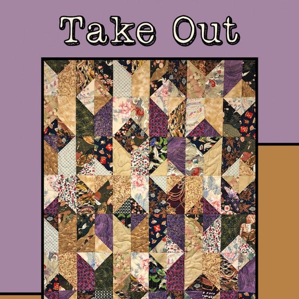 Take Out Quilt Pattern, Villa Rosa Designs VRDMC027, Modern Throw Lap Quilt, Layer Cake Friendly, Heidi Cook