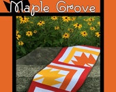 Maple Grove Quilt Pattern, VRDOQ066, FQ Fat Quarter Friendly Leaf Leaves Table Runner Pattern, Villa Rosa Designs, Orphan Quilt Designs