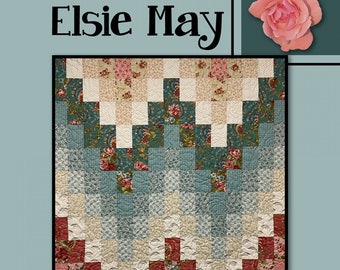 Elsie May Quilt Pattern, Villa Rosa Designs VRDRC256, Fat Quarter FQ Friendly Bargello Throw Quilt Pattern, Pat Fryer