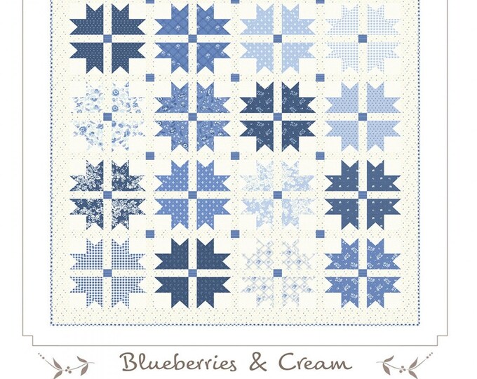 Blueberries and Cream Quilt Pattern, BHD2195, Fat Eighths Eights F8
