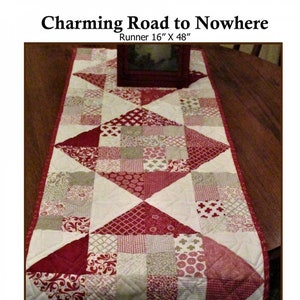 Charming Road to Nowhere Table Runner Pattern, Creek Side Stitches CSS288, Charm Pack Friendly, Easy Quilted Table Runner Pattern