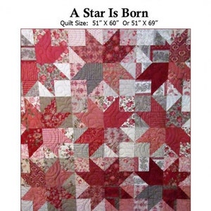 A Star is Born Quilt Pattern, Creek Side Stitches CSS291, Layer Cake Friendly, Modern Stars Throw Quilt Pattern