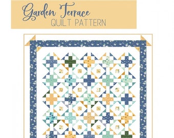 LAST CALL Garden Terrace Quilt Pattern, Flamingo Toes FT-8764, Layer Cake Friendly, Crosses Xs Throw Quilt Pattern, Beverly McCullough