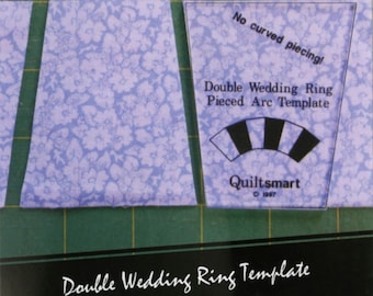Double Wedding Ring Acrylic Wedge Template, Quiltsmart DWRTD, Pieced Arc Template, Quilting Template Ruler
