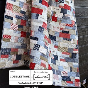 Cobblestone Quilt Pattern, Sweetwater SW P266, Jelly Roll and Honey Bun Friendly Strip Roll Throw Quilt Pattern, Modern Strip Quilt