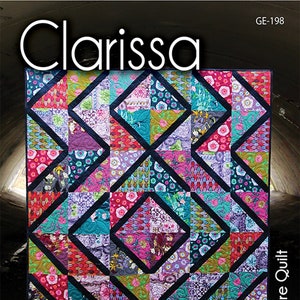 LAST CALL Clarissa Quilt Pattern,  GE198, Layer Cake Friendly, Stripology Squared Ruler Pattern, Modern Quilt Pattern, GE Designs Iceland