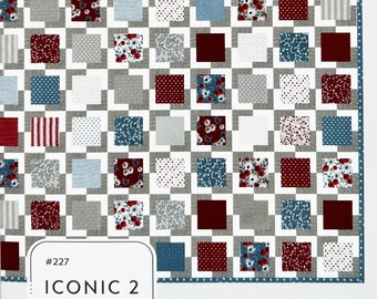 Iconic 2 Quilt Pattern, Lella Boutique LB227, Layer Cake Charm Pack Friendly Pattern, Throw Square Bed Quilt Pattern